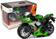 Motocykel s trecím pohonom Zvuky motora 1:14 Zelená Motocykel s trecím pohonom Zvuky motora 1:14 Zelená