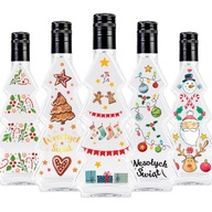 5x VIANOČNÉ FĽAŠE VIANOČNÝ STROMČEK 500 ml S POTLAČOU NA LIKÉR LIKÉR VÍNO ŠŤAVU 5x VIANOČNÉ FĽAŠE VIANOČNÝ STROMČEK 500 ml S POTLAČOU NA LIKÉR LIKÉR VÍNO ŠŤAVU