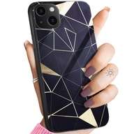 SKLENENÉ POUZDRO NA IPHONE 14 PLUS GEOMETRICKÉ VZORY POSTAVY SKLENENÉ POUZDRO + SKLO
