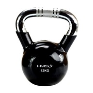 Gumový kettlebell s chrómovou rukoväťou HMS 12kg 12KG