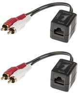 RCA predlžovací kábel 2xRCA Cinch do 500m cez RJ45 70460 RCA predlžovací kábel 2xRCA Cinch do 500m cez RJ45 70460