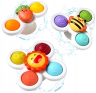 FIDGET SPINNER SO SENZORICKOU PRÍSAVKOU DO VANE DARČEKOVÝ CHRAKLIČKA 3 KS FIDGET SPINNER SO SENZORICKOU PRÍSAVKOU DO VANE DARČEKOVÝ CHRAKLIČKA 3 KS