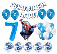 Sada balónikov Spiderman 7 Meno narodeninového bannera Sada balónikov Spiderman 7 Meno narodeninového bannera