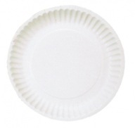 Biele papierové taniere 23 cm, 100 kusov