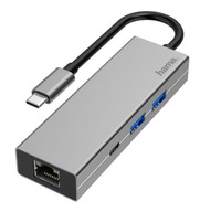 MULTIPORTOVÁ DOKOVACIA STANICA 4V1 HAMA USB-C USB RJ45