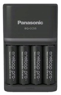 Nabíjačky Panasonic Eneloop BQ CC55 + 4 x R6/AA Pro 2500 mAh batérie