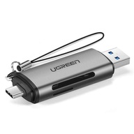 Ugreen čítačka SD / micro SD kariet pre USB 3.0 / USB Typ C 3.0 šedá Ugreen čítačka SD / micro SD kariet pre USB 3.0 / USB Typ C 3.0 šedá