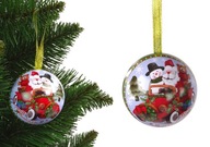 Vianočná kovová ozdoba na vianočný stromček Santa Claus so snehuliakom, zelená