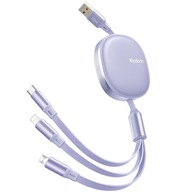 MCDODO USB KÁBEL 3V1 OBNOVENÝ USB-C LIGHTNING MICRO RÝCHLE NABÍJANIE 66W MCDODO USB KÁBEL 3V1 OBNOVENÝ USB-C LIGHTNING MICRO RÝCHLE NABÍJANIE 66W