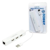 UA0174A USB sieťová karta do RJ45 + HUB 3x USB