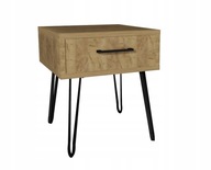 Nočný stolík z dubového dreva Craft, 40x40cm, podkrovné kovové nohy