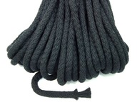 10mm PLETENÁ BAVLNENÁ Šnúrka PRE MACRAME, ČIERNA 10mm PLETENÁ BAVLNENÁ Šnúrka PRE MACRAME, ČIERNA