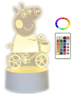 PEPPA 3D USB nočná lampa, 16 LED farieb PEPPA 3D USB nočná lampa, 16 LED farieb