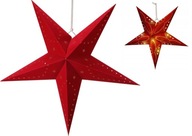 LED STAR papierový zamatový papierový flock červená 45 cm svietiaca hviezda