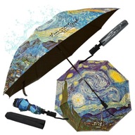 Dámsky automatický skladací krátky elegantný dáždnik Gogh Starry Night