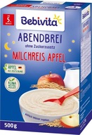 BEBIVITA RYŽA S MLIEKOM A JABLČNÝMI ZRNKAMI 500g 5m BEBIVITA RYŽA S MLIEKOM A JABLČNÝMI ZRNKAMI 500g 5m