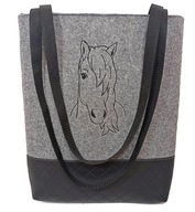 torebka A4 shopper bag z koniem na zamek koń k