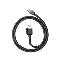 Kábel Baseus Cafule 2A 2m USB-C, sivý a čierny Kábel Baseus Cafule 2A 2m USB-C, sivý a čierny
