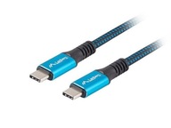 Lanberg USB-C(M/M) kábel 1,2m 5K 60Hz čierno-modrý Lanberg USB-C(M/M) kábel 1,2m 5K 60Hz čierno-modrý