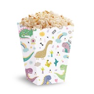 Krabičky na popcornové občerstvenie - Dinosaury, 5 ks.