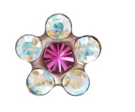 Náušnice Studex System 75 Daisies Pink + Stones strieborné Náušnice Studex System 75 Daisies Pink + Stones strieborné