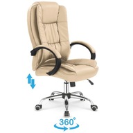 RELAX Béžová otočná stolička z ekokože do kancelárie