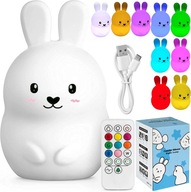 SOFT RABBIT Nočná lampa pre deti, farebné SILIKÓNOVÉ RGB LED + diaľkové ovládanie SOFT RABBIT Nočná lampa pre deti, farebné SILIKÓNOVÉ RGB LED + diaľkové ovládanie