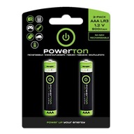 Nabíjateľné batérie, AAA (HR03), 1,2 V, 900 mAh, Powerton,
