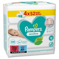 Pampers Sensitive vlhčené obrúsky 4 x 52 ks = 208 ks Pampers Sensitive vlhčené obrúsky 4 x 52 ks = 208 ks
