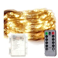 OSVETLENIE VIANOČNÉHO STROMČEKA 100 LED diód 10m na batérie DRÔTOVÝ 8 funkcií diaľkový ovládač TEPLEJ BIELY OSVETLENIE VIANOČNÉHO STROMČEKA 100 LED diód 10m na batérie DRÔTOVÝ 8 funkcií diaľkový ovládač TEPLEJ BIELY