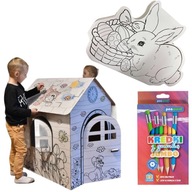 Kreatívna veľkonočná súprava Coloring House + 3D Zajac + Pastelky Kreatívna veľkonočná súprava Coloring House + 3D Zajac + Pastelky
