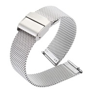 16 mm strieborný oceľový MESH náramok na hodinky 16 mm strieborný oceľový MESH náramok na hodinky