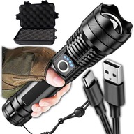 VÝKONNÁ LED TAKTICKÁ BATERKA XHP90 ZOOM VOJENSKÁ DOBÍJATEĽNÁ BATÉRIA KÁBEL USB-C VÝKONNÁ LED TAKTICKÁ BATERKA XHP90 ZOOM VOJENSKÁ DOBÍJATEĽNÁ BATÉRIA KÁBEL USB-C