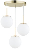 Zlaté závesné stropné svietidlo Luster Biele gule Milo LED E27 Zlaté závesné stropné svietidlo Luster Biele gule Milo LED E27