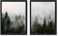 FOREST IN THE MOG 2 obrazy 33x43 plagátov, rámy Ikea #81