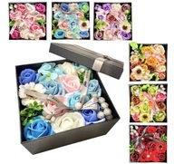 Kytica, kvetinový box, medvedík s ružami, mydlová ruža, stred, večná ruža 15 cm