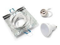SADA HALOGÉNOVÁ SKLENENÁ LAMPA + LED 3W + GU10 SADA HALOGÉNOVÁ SKLENENÁ LAMPA + LED 3W + GU10