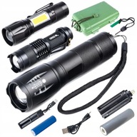 VOJENSKÁ TAKTICKÁ LED BATERKA SADA 3 + MULTIFUNKČNÉ POUZDRO nabíjačka VOJENSKÁ TAKTICKÁ LED BATERKA SADA 3 + MULTIFUNKČNÉ POUZDRO nabíjačka