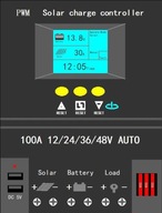 SOLÁRNY REGULÁTOR NABÍJANIA 100A OVLÁDAČ 12V-48V
