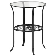 OKRUHÝ KOVOVÝ STÔL SKLENENÁ HORNÁ POLICA IKEA KLINGSBO OKRUHÝ KOVOVÝ STÔL SKLENENÁ HORNÁ POLICA IKEA KLINGSBO
