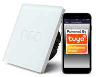 TUYA 3-okruhový dotykový WiFi spínač. biela #s N/bez N