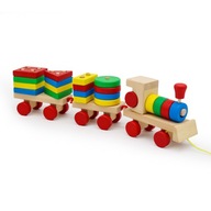 Vláčik s vagónikmi, drevo, náučné puzzle, triedička, Montessori Kinderlly Vláčik s vagónikmi, drevo, náučné puzzle, triedička, Montessori Kinderlly