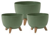 SET 3x KVETINÁČ NA NOHÁCH Roma Jumper 2x24cm a 1x29cm Matt Green SET 3x KVETINÁČ NA NOHÁCH Roma Jumper 2x24cm a 1x29cm Matt Green
