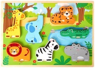 DREVENÉ PUZZZLE SAFARI ZVIERATKÁ PUZZZEL 8 KS DREVENÉ PUZZZLE SAFARI ZVIERATKÁ PUZZZEL 8 KS