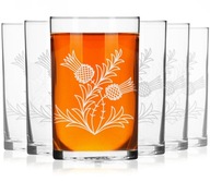 Poháre na kávu a čaj s gravírovanou dekoráciou 250 ml kvetinové sklo (4)