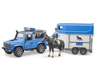 Bruder 02588 Policajný Land Rover Defender s prívesným vozíkom na kone + FIKÁRKY Bruder 02588 Policajný Land Rover Defender s prívesným vozíkom na kone + FIKÁRKY