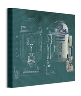 Nástenné maľby na plátno Star Wars R2-D2 modrotlač 40x40 cm Nástenné maľby na plátno Star Wars R2-D2 modrotlač 40x40 cm