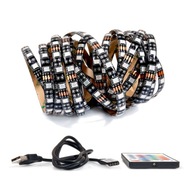 TV podsvietenie RGB LED pásik 5V diaľkový ovládač na USB 3m TV podsvietenie RGB LED pásik 5V diaľkový ovládač na USB 3m