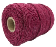 Macrame šnúra, bavlna, bordová, 200 m, 3 mm Macrame šnúra, bavlna, bordová, 200 m, 3 mm