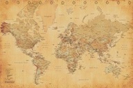Mapa sveta - Vintage Style - plagát 91,5x61 cm